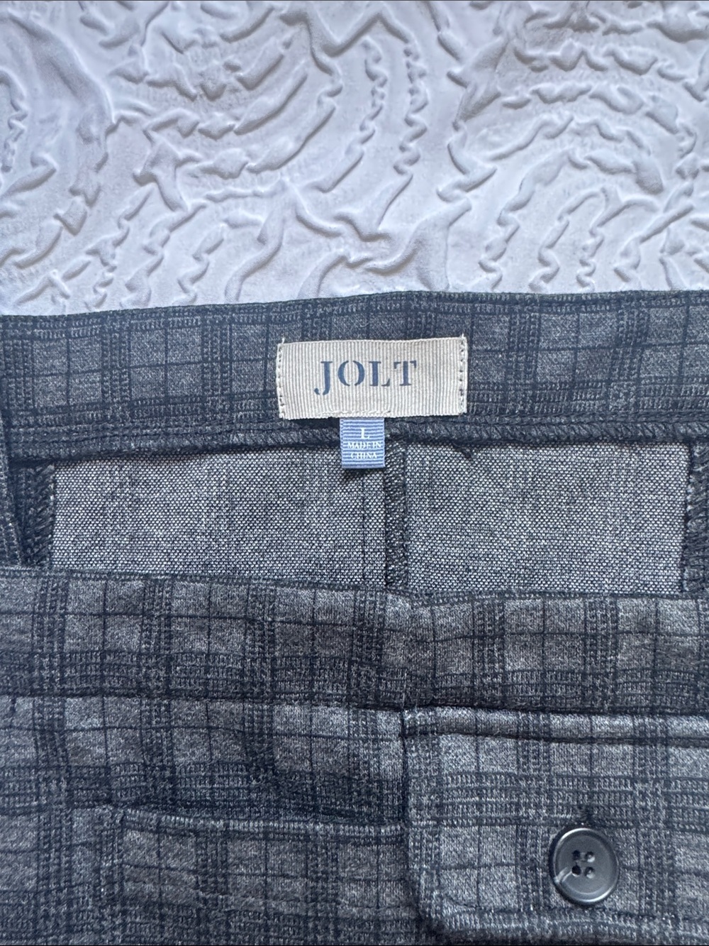 Jolt Charcoal Plaid Overall Dress - Picture 2 of 11